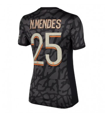 Paris Saint-Germain Nuno Mendes #25 Tercera Equipación Mujer 2023-24 Manga Corta